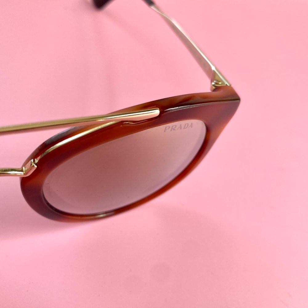 Prada Tortoise Shell Gold-Mirrored Sunglasses - image 3